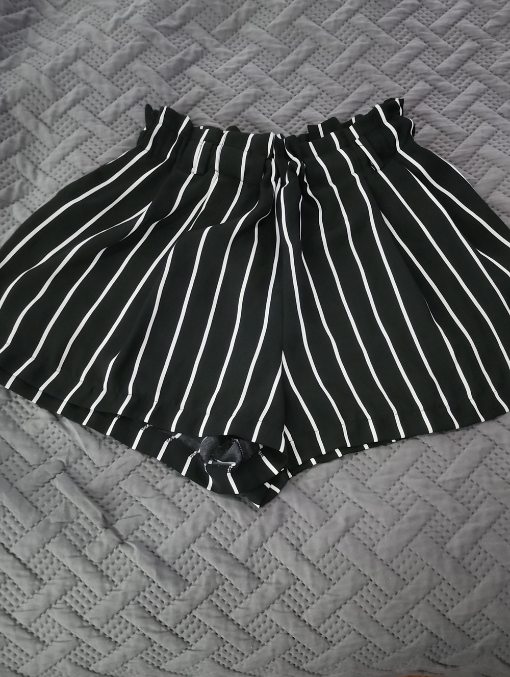 Striped Black & White Women's Shorts